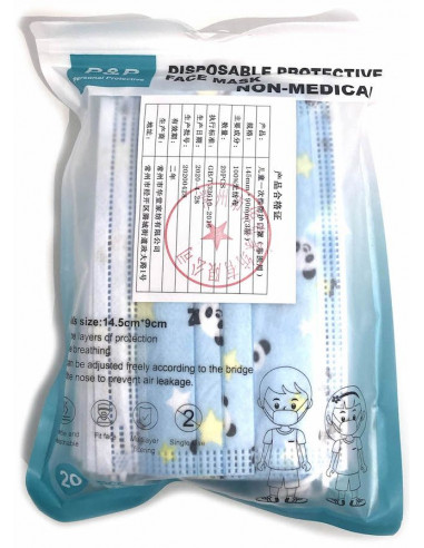 Máscara protectora quirúrgica niños 20 ud