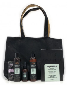 Pack ArgaBeta reparador vegKeratin champú, mascarilla y serum + bolso Dikson