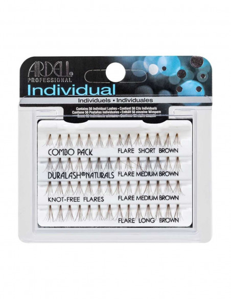 Pestañas Duralash flare knot free volumen combo Marrones Ardell