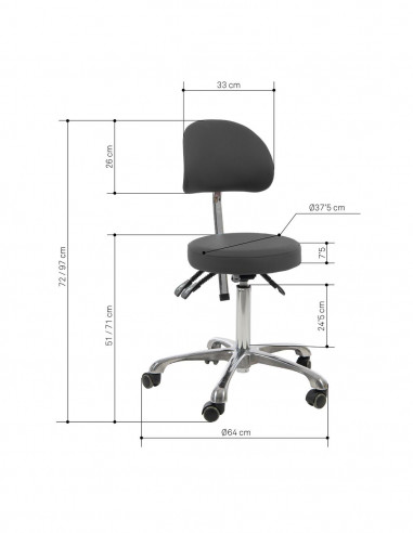 Taburete Comfort Weelko Medidas