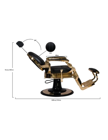 Sillón De Barbero Caesar + Gold lateral medidas
