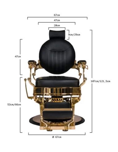 Sillón De Barbero Caesar + Gold frontal medidas