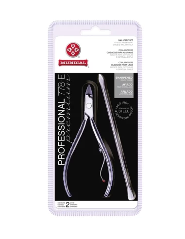 Conjunto Alicate Para Cutículas y Espátula Doble