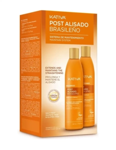 Kit Post alisado brasileño sistema de mantenimiento champú y acondicionador