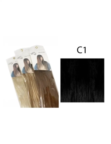 Extensión Lisa Hair & Clip / Kit cabeza completa 6 Piezas con 15 clips cosidos C1