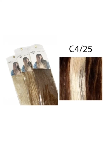 Extensión Lisa Hair & Clip / Kit cabeza completa 6 Piezas con 15 clips cosidos C4/25