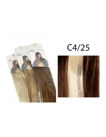 Extensión Lisa Hair & Clip / Kit cabeza completa 6 Piezas con 15 clips cosidos C4/25