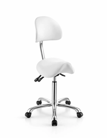 Taburete Noble Pony con respaldo Weelko Blanco