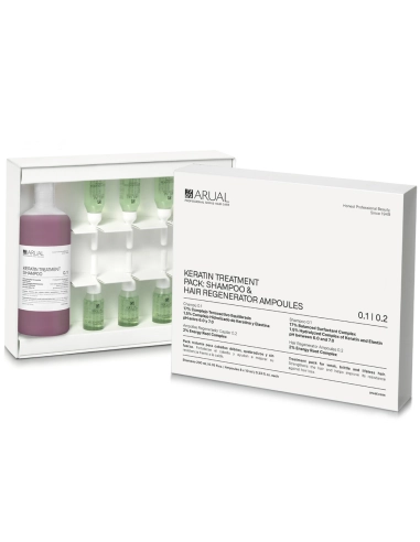 Pack Keratin regenerador champú + ampollas Arual