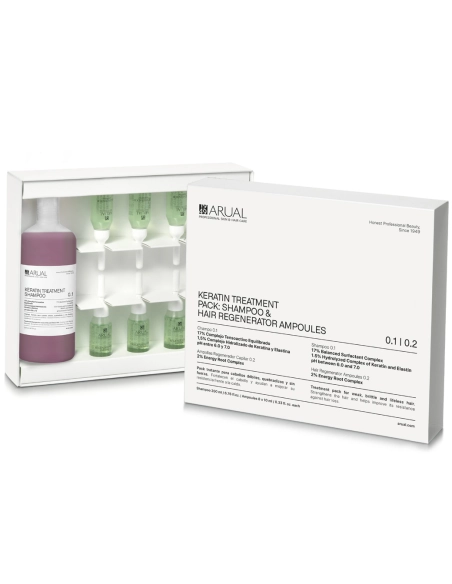 Pack Keratin regenerador champú + ampollas Arual