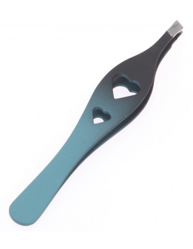 Pinza para depilar Vip & Chic corazón con punta slant y funda Asuer Group azul