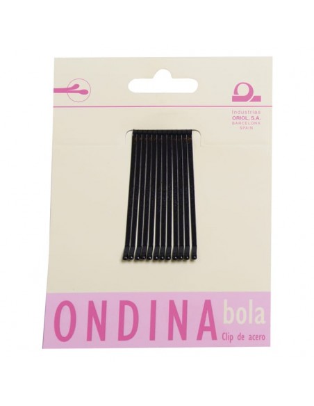 Ondina Clip con bola 50 mm 12 unidades negra Ondina